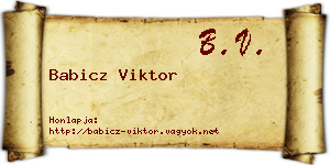 Babicz Viktor névjegykártya