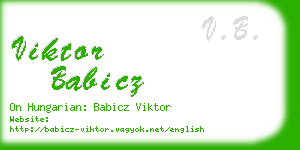 viktor babicz business card